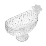 Glass Flower Fruit Bowl 1 Pc Crystal White image number 1
