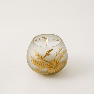 Glass candle musk and oud dia 11.4cm