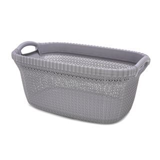 Knit Laundry Basket 37L Grey