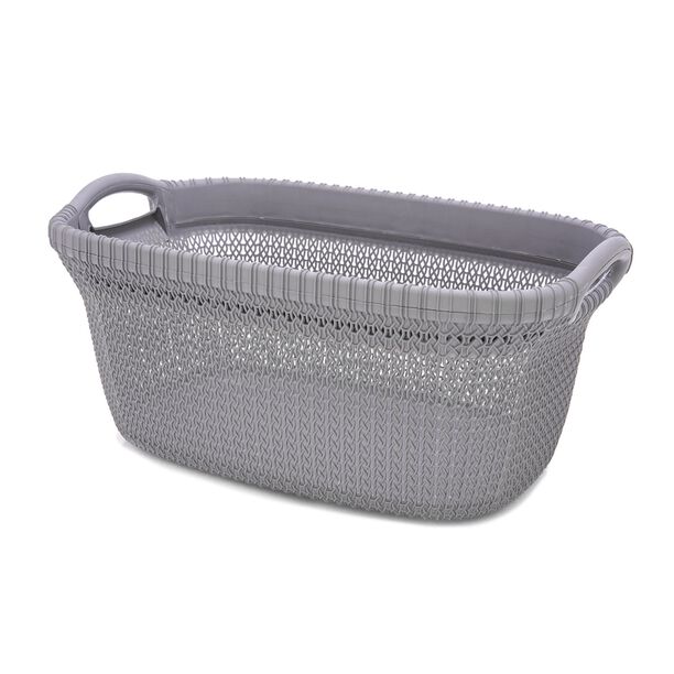 Knit Laundry Basket 37L Grey image number 1