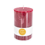 Pillar Candle Rustic, Ridge Burgundy Berry  image number 1