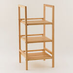 Homez Bamboo Square 3 Tier Bath Shelf 35*35*76.5Cm, Beige image number 0