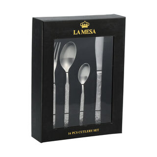 La Mesa 16 Piece Cutlery Set Matt Silver
