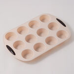 Alberto silicone 12 large muffin cups 38.5*25*3cm, beige image number 0