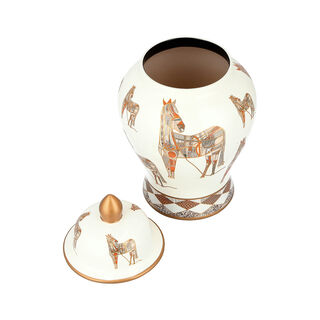 Decorative Jar Horse Design