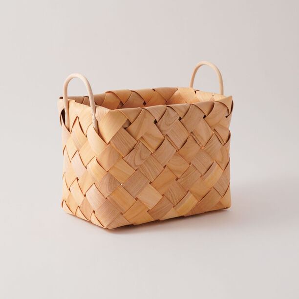 Homez rattan storage basket, beige 22.5*18*17.5 image number 0