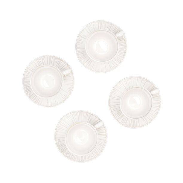 Green white English coffee cups set 8 pcs image number 2