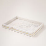Homez marble candles serving tray 32*28*4cm, white image number 0