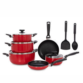Betty Crocker 12Pcs Non Stick Cookware Set With Glass Lid