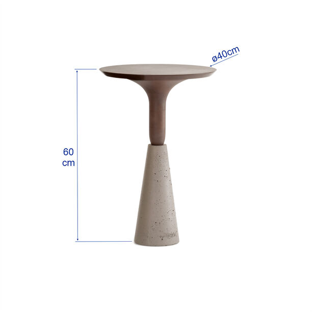 هومز لوي طاولة جانبية مع قاعدة خرسانية، بني 40*40*60 سم image number 1