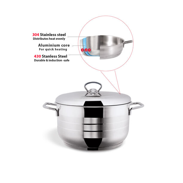 Mistercook 9 piece stainless steel cookware set image number 1
