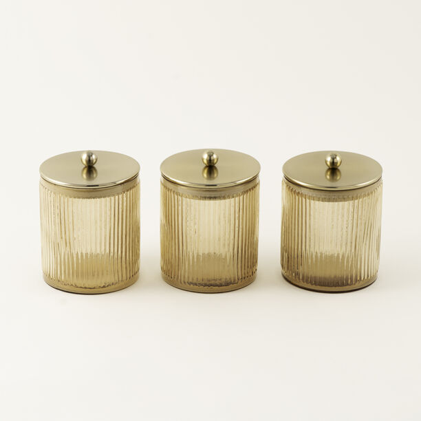 Alberto glass canister set 3pcs, gold image number 0