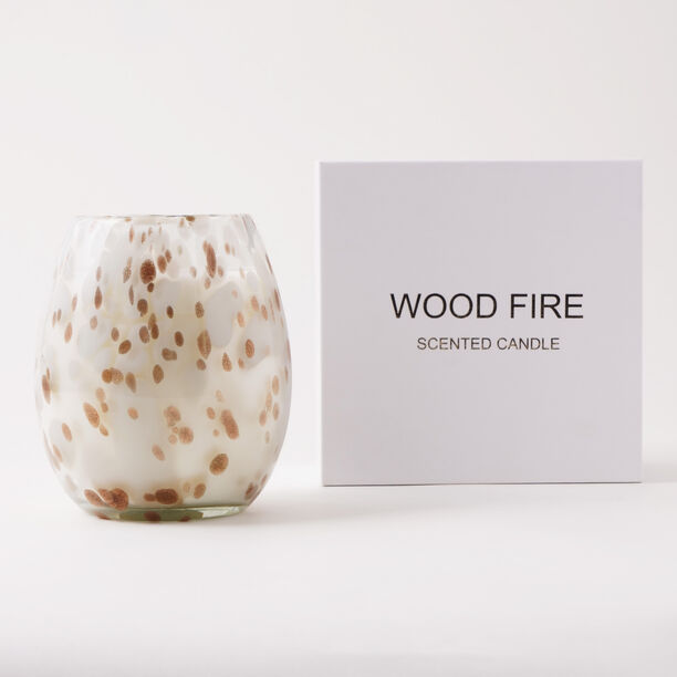 Homez glass jar candle 10*13.75cm, white image number 0