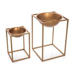 2 Pieces Metal Planter With Stand image number 1