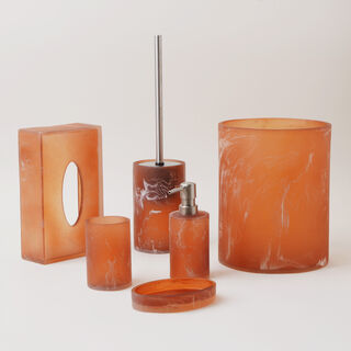 Homez clear polyresin toilet tumbler, brown7.3*7.3*11cm