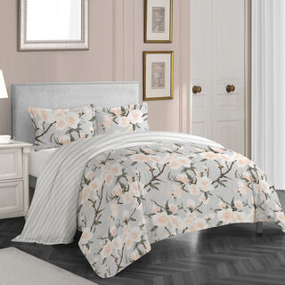 3 Pcs Cottage green floral comforter set twin size