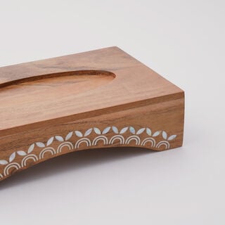 Pearl Collection La Mesa Serving Platter Wood Base, 35.5*20.5*11 cm