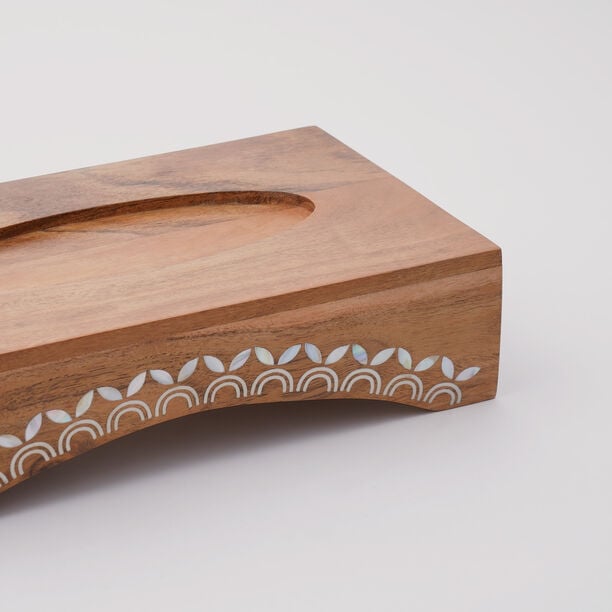 Pearl Collection La Mesa Serving Platter Wood Base, 35.5*20.5*11 cm image number 3