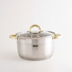 Alberto Stainless Steel Cookware Set 12 Pieces Golden Handle image number 4