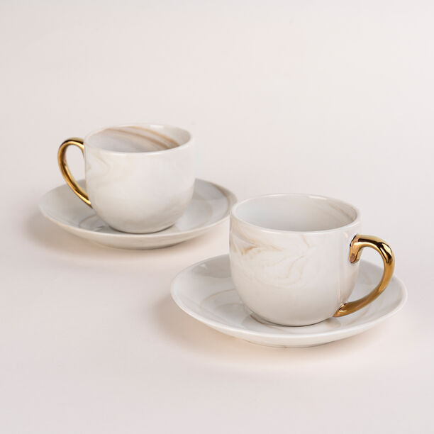La Mesa Coffee Set Marble With Gold Handle 12 Pieces image number 0