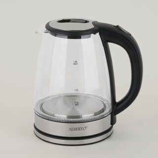 Alberto glass kettle 1500w, 1.8L, black