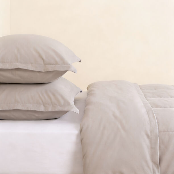 Boutique Blanche Pillow Cover Set 100% Cotton 200Tc Percale King Grey 90*50 Cm image number 1