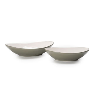 Rio Oval Bowl 2 Pieces Set Green Glaze