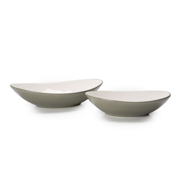 Rio Oval Bowl 2 Pieces Set Green Glaze image number 0