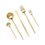 ROME 20PCS CUTLERY SET MATT GOLD MODERN SHAPE image number 2