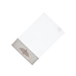 Royal Embroidered Linen Border Face Towel White 100% Cotton 30*30 cm image number 1