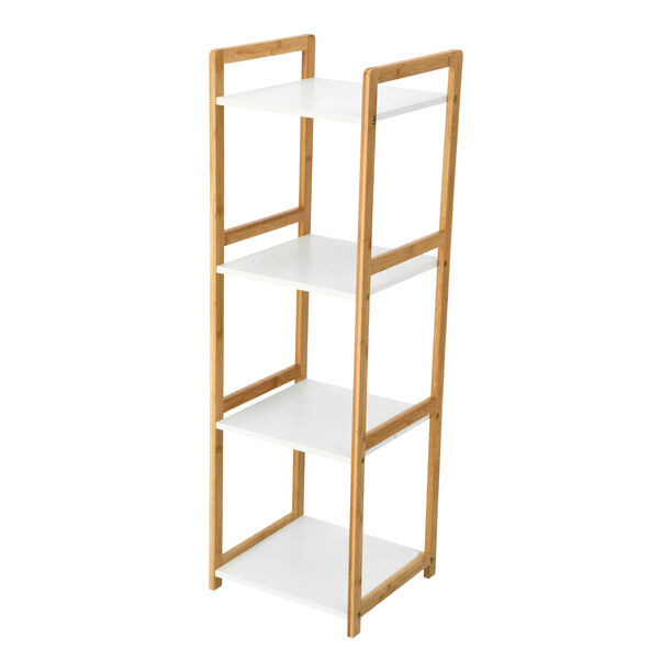 4 Tiers Bamboo Mdf Shelf White image number 0
