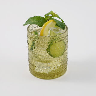 La Mesa 4 Pcs Highball Glass Set, Olive Green 8*8*10Cm