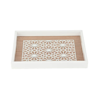 Wood Tray Pp 1Pc White Wood
