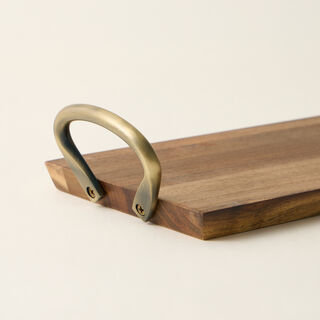 دلتي صينيه تقديم خشبيه بشكل مستطيل بحجم 48.7*15.2*5.8 سم