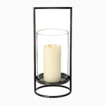 Stainless Steel Lantern With Clear Glass Gun Metal Finish image number 1