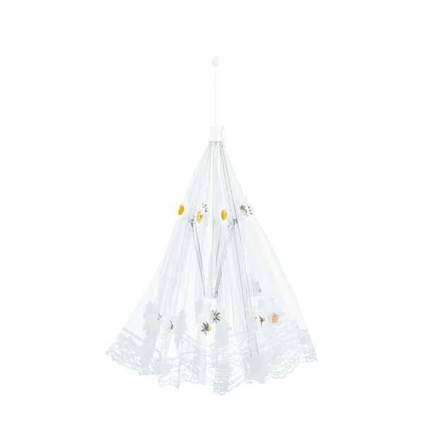 Foldable Round Food Cover Orange Flower 43 cm image number 1