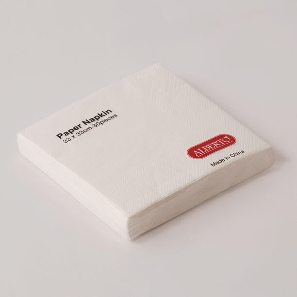 Alberto Paper Napkin Pack Of 30, White 33*33Cm image number 2