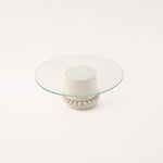 Selah off white glass cake stand 30.5*30.5*12 cm image number 0