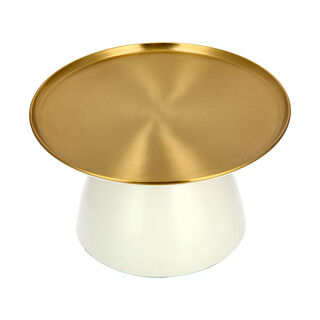 Metal Coffee Table Base Gold Top White