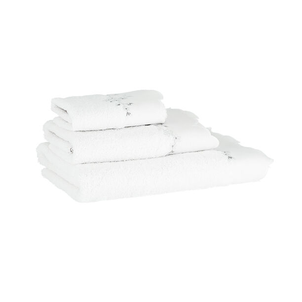 Scalloped Embroided Border Bath Towel White 100% Cotton 70*140 cm image number 3