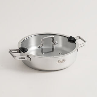 ألبرتو طقم قدور 8 قطع ستانلس ستيل، فضي