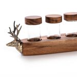  GLASS SPICE JARS ON ACACIA WOOD RACK image number 3