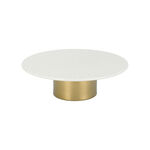 La Mesa white porcelain cake stand with gold base image number 1