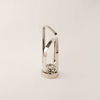 Homez silver stainless steel candle holder 17*17*43 cm