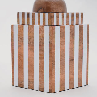 Homez Noorain Collection Decoration Item, White & Brown, 16*16*35 Cm
