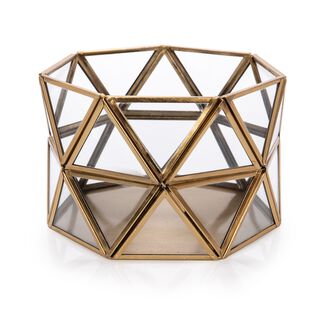 Brass And Glass Decorative Piece Gold 