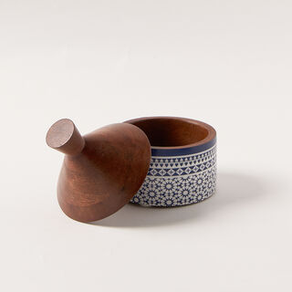 Bahja wood & porcelain nut bowl