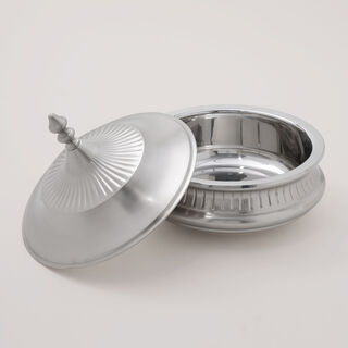 لاميسا حافظة طعام مطلية، فضي مطفي، 27*27*25 سم