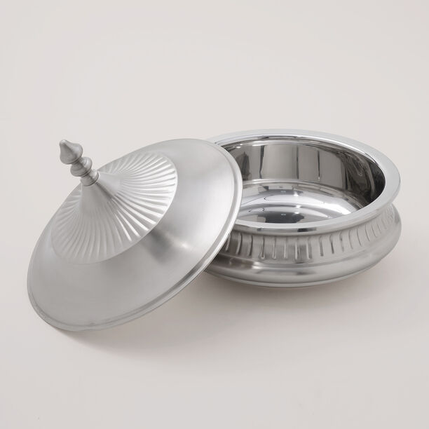 لاميسا حافظة طعام مطلية، فضي مطفي، 27*27*25 سم image number 2