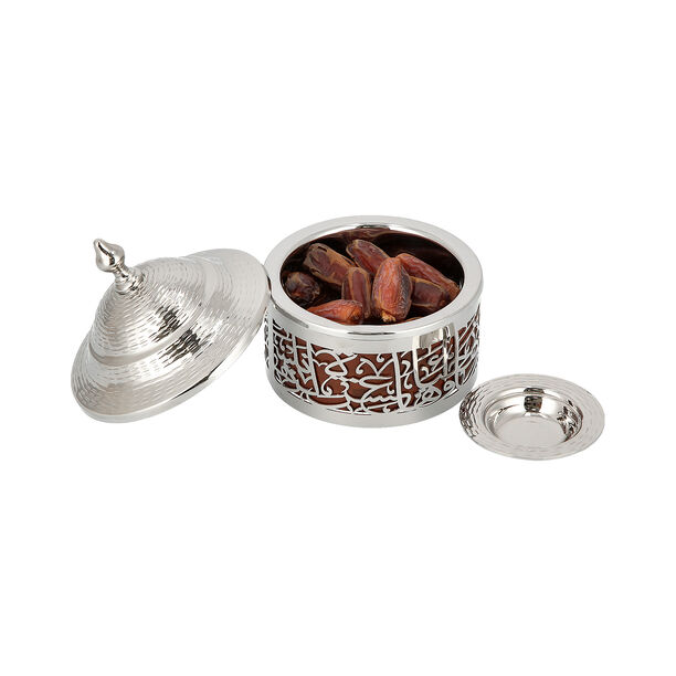 Date Bowl Wood With Steel Cali Silver image number 2